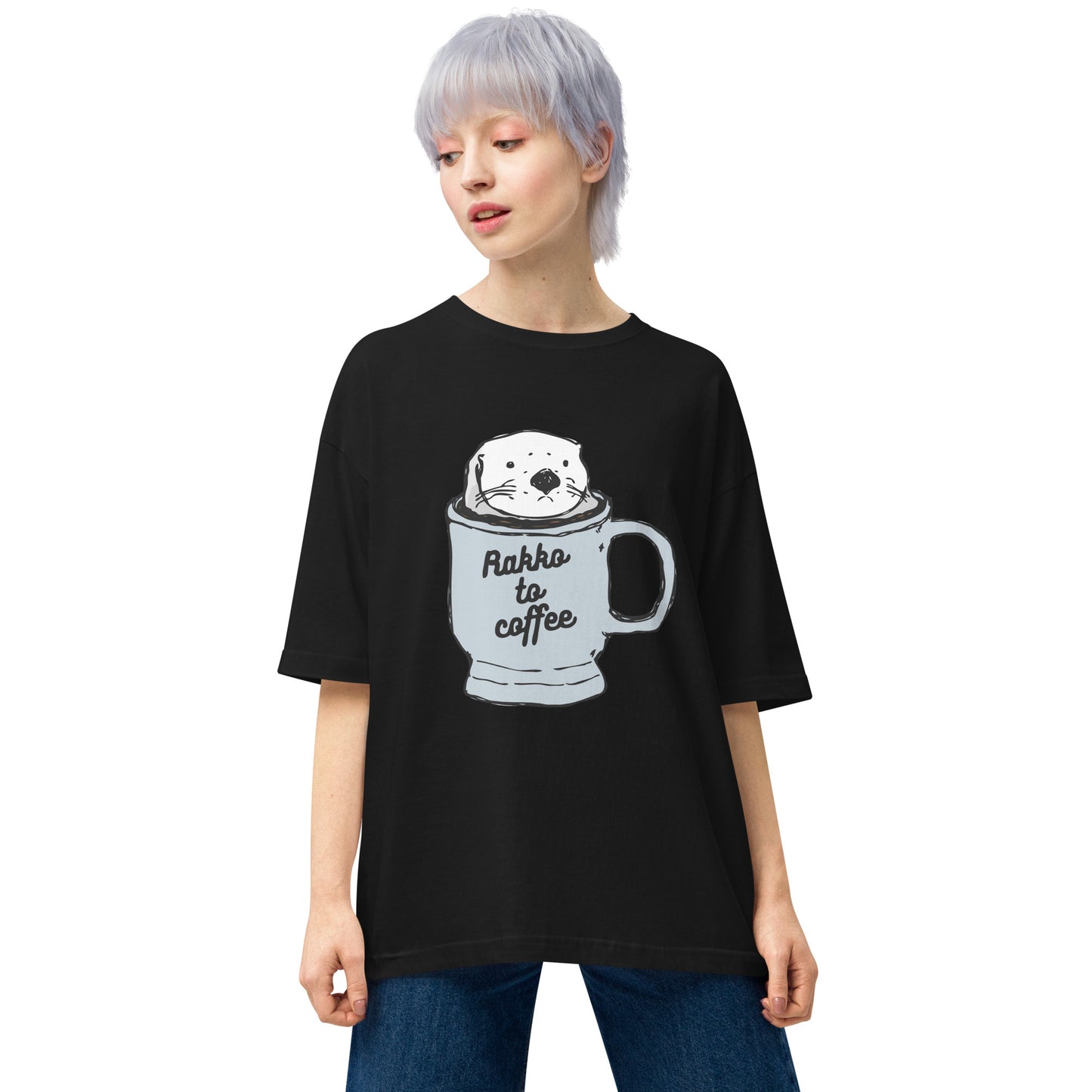 Rakkotocoffee ラッコとコーヒー | ビッグシルエット Tシャツ (カラフル)