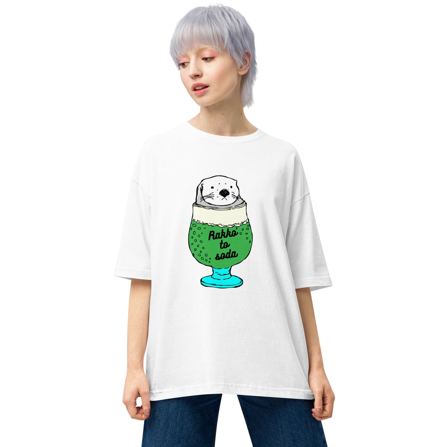 Rakkotosoda ラッコとソーダ | ビッグシルエット Tシャツ (カラフル)