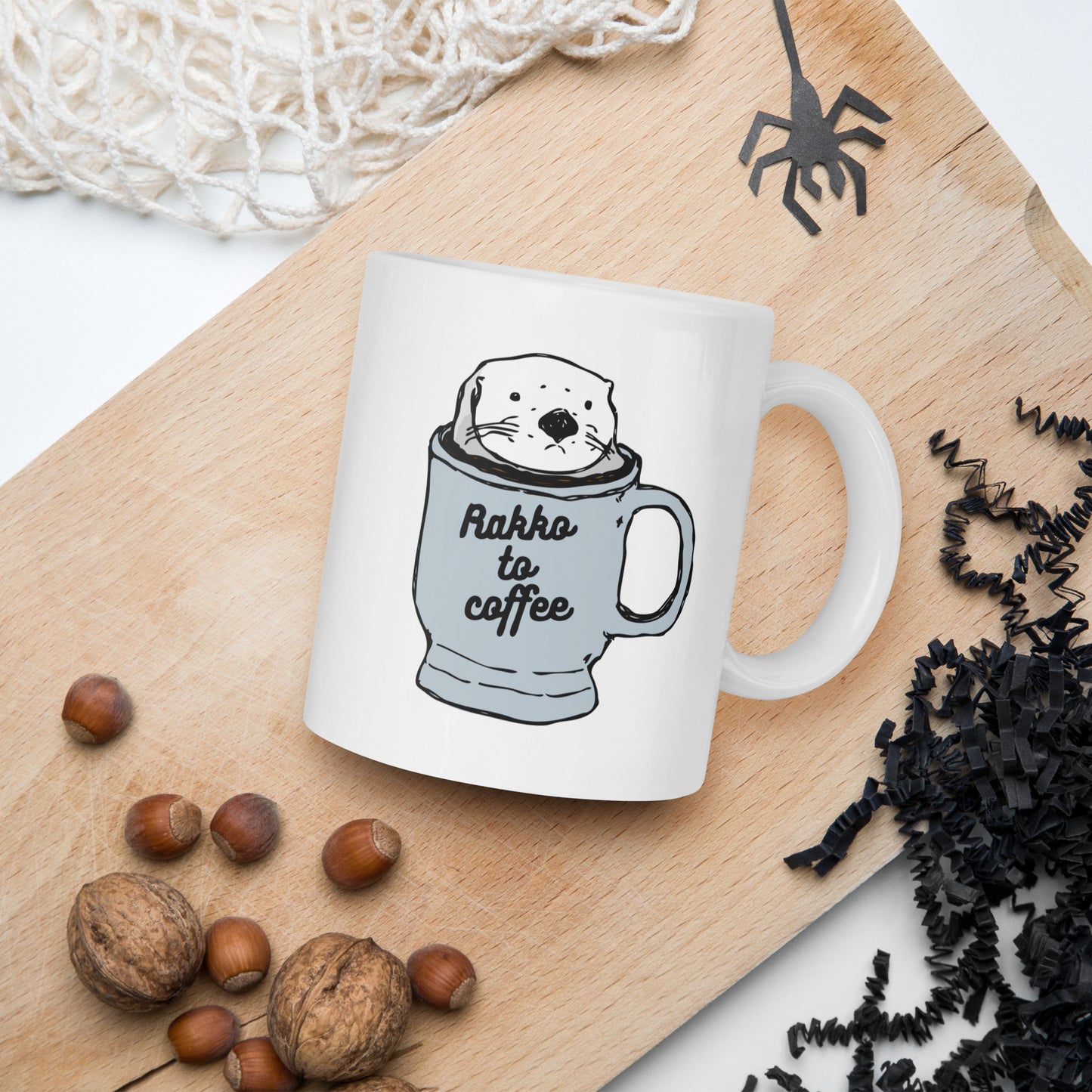Rakkotocoffee ラッコとコーヒー | マグカップ(白) カラフル