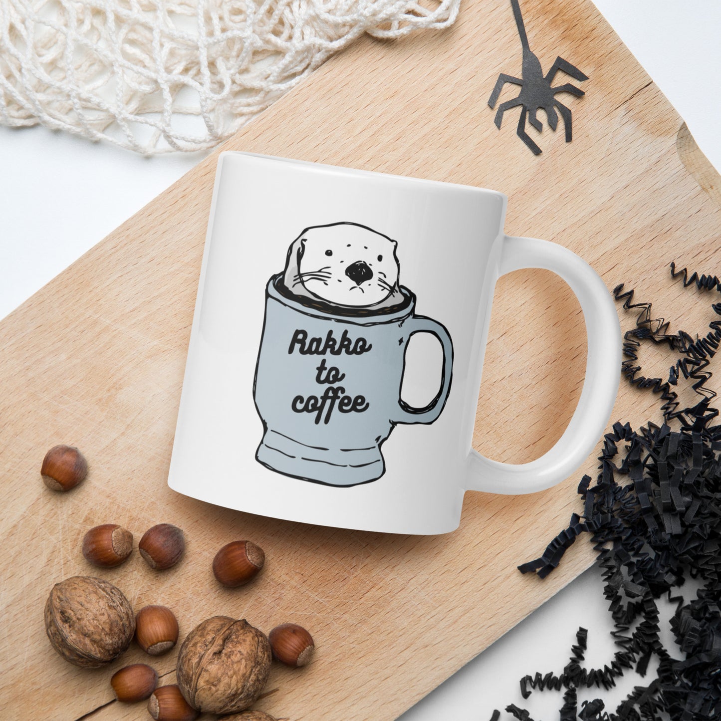 Rakkotocoffee ラッコとコーヒー | マグカップ(白) カラフル
